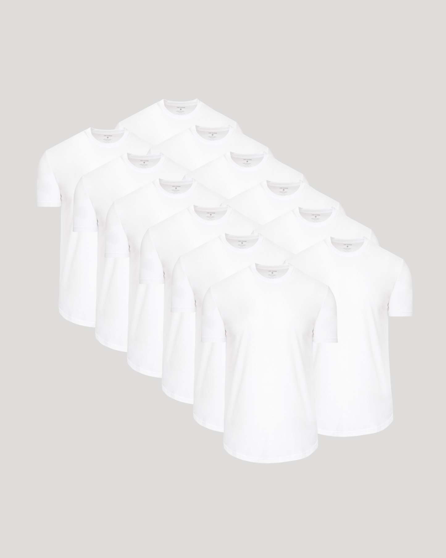 All White Short Sleeve Curved Hem Crew 12-Pack-VibeCloset