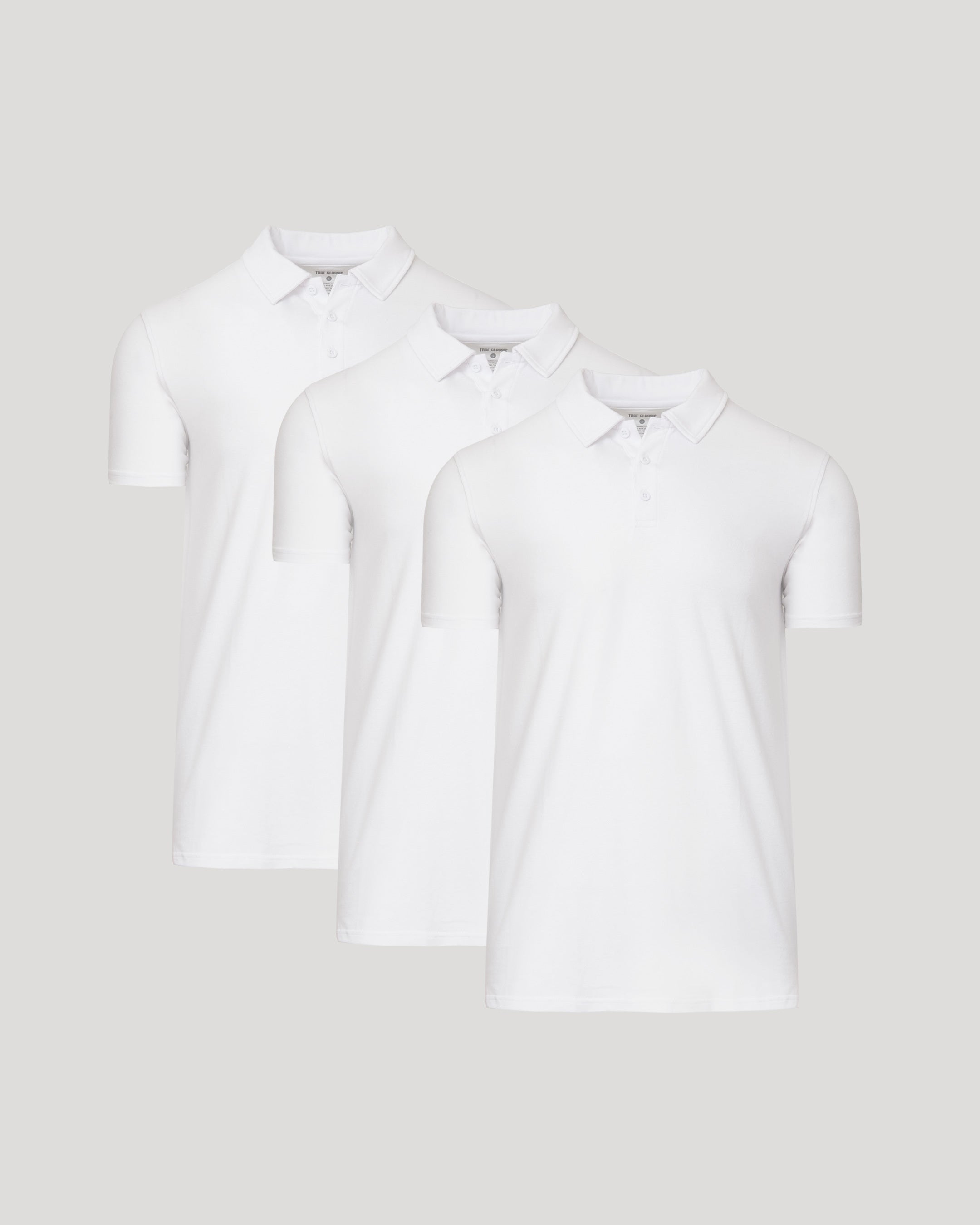All White Tall Short Sleeve Polo 3-Pack-VibeCloset