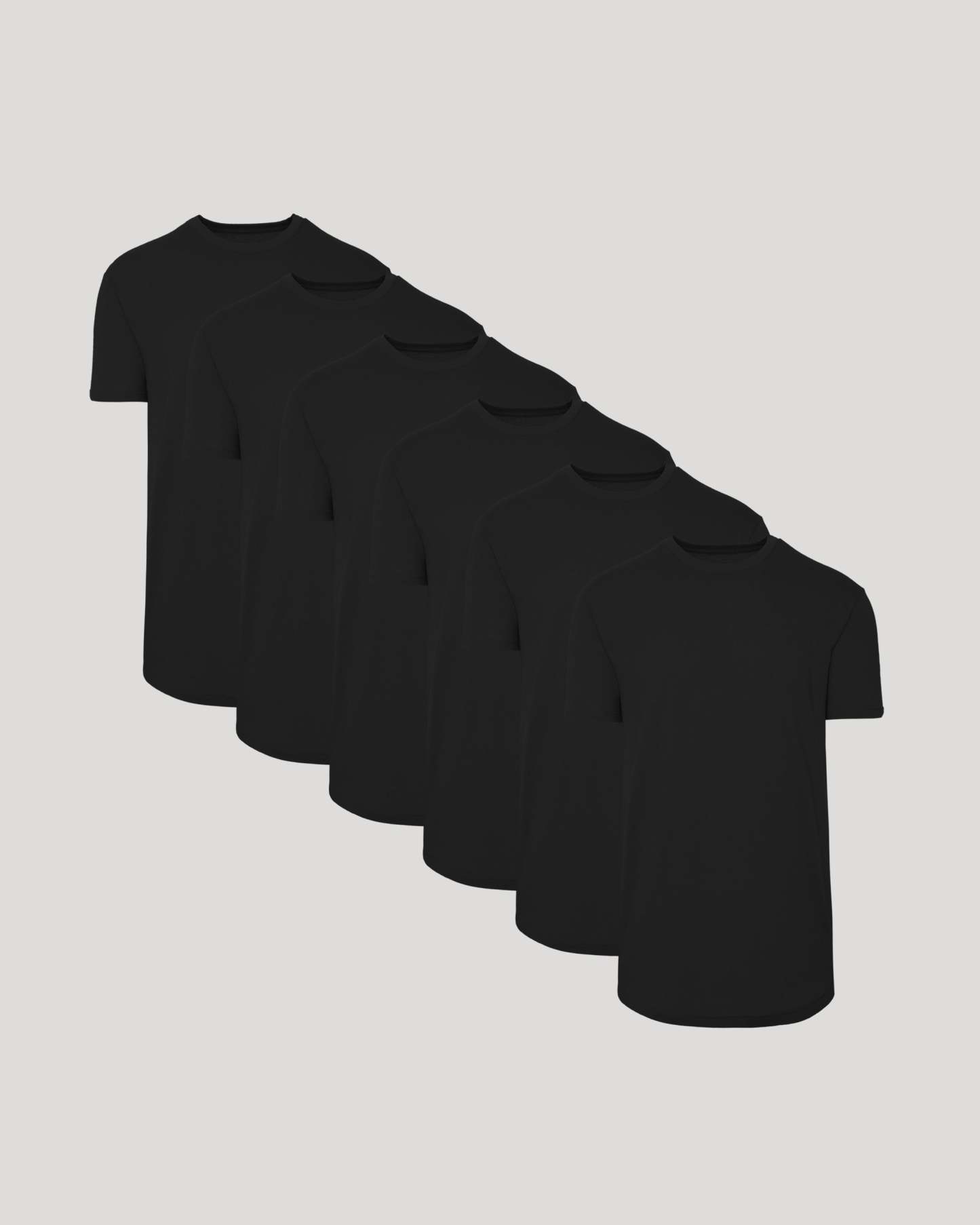 All Black Short Sleeve Tall Curved Hem Crew 6-Pack-VibeCloset