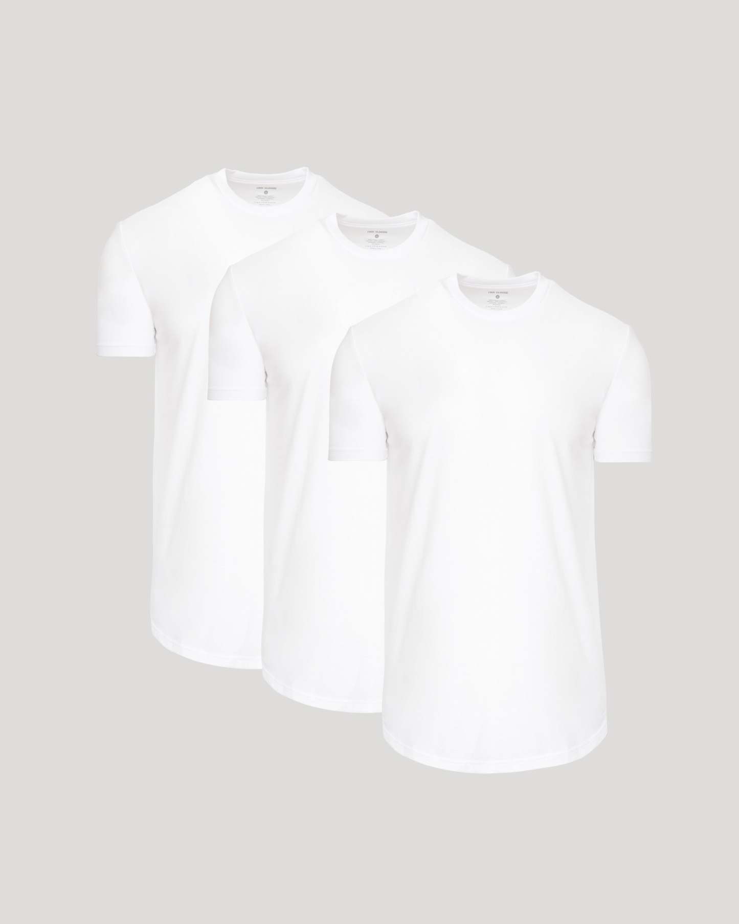All White Short Sleeve Tall Curved Hem Crew 3-Pack-VibeCloset
