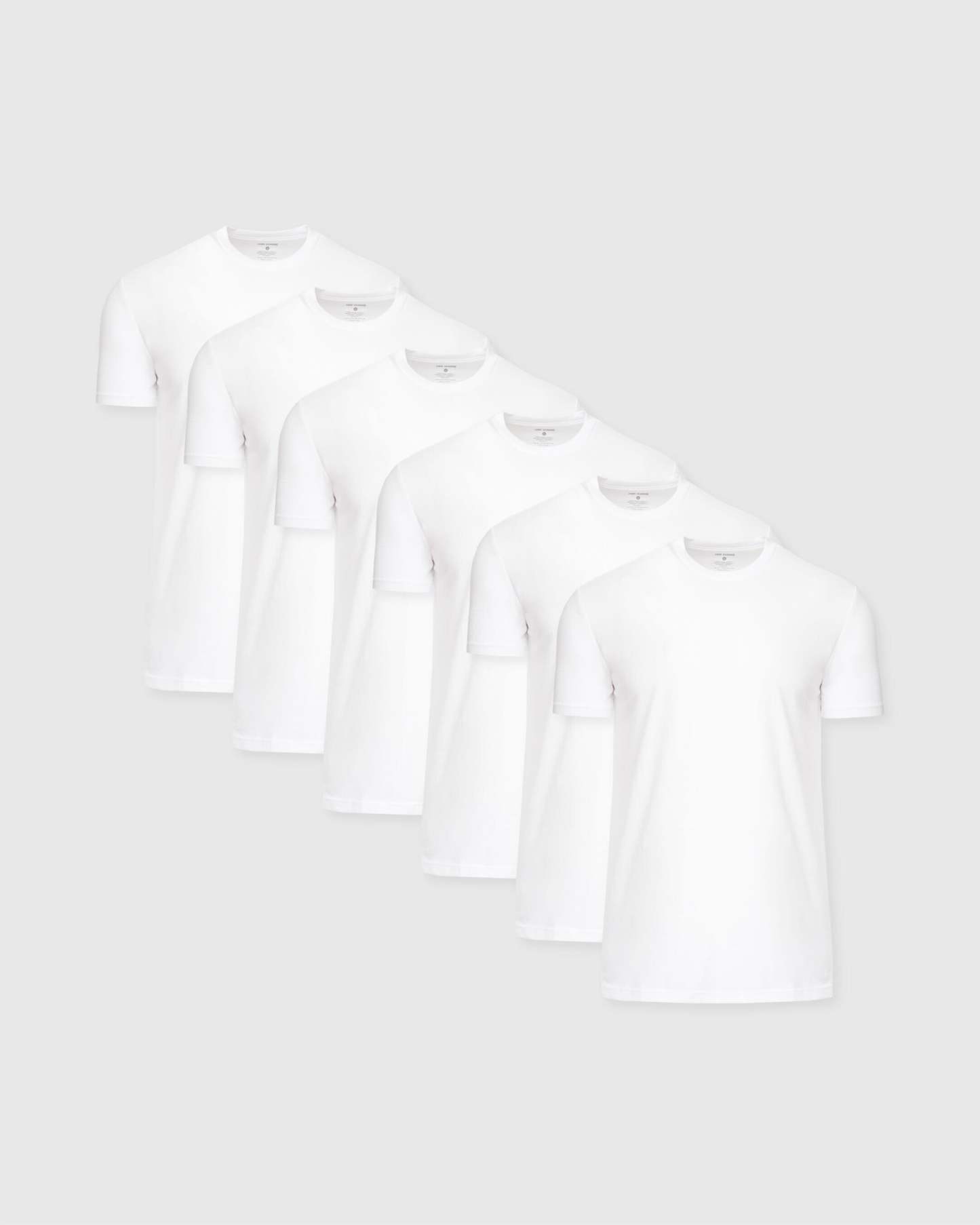All-White Tall Straight Hem Crew Neck T-Shirt 6-Pack-VibeCloset