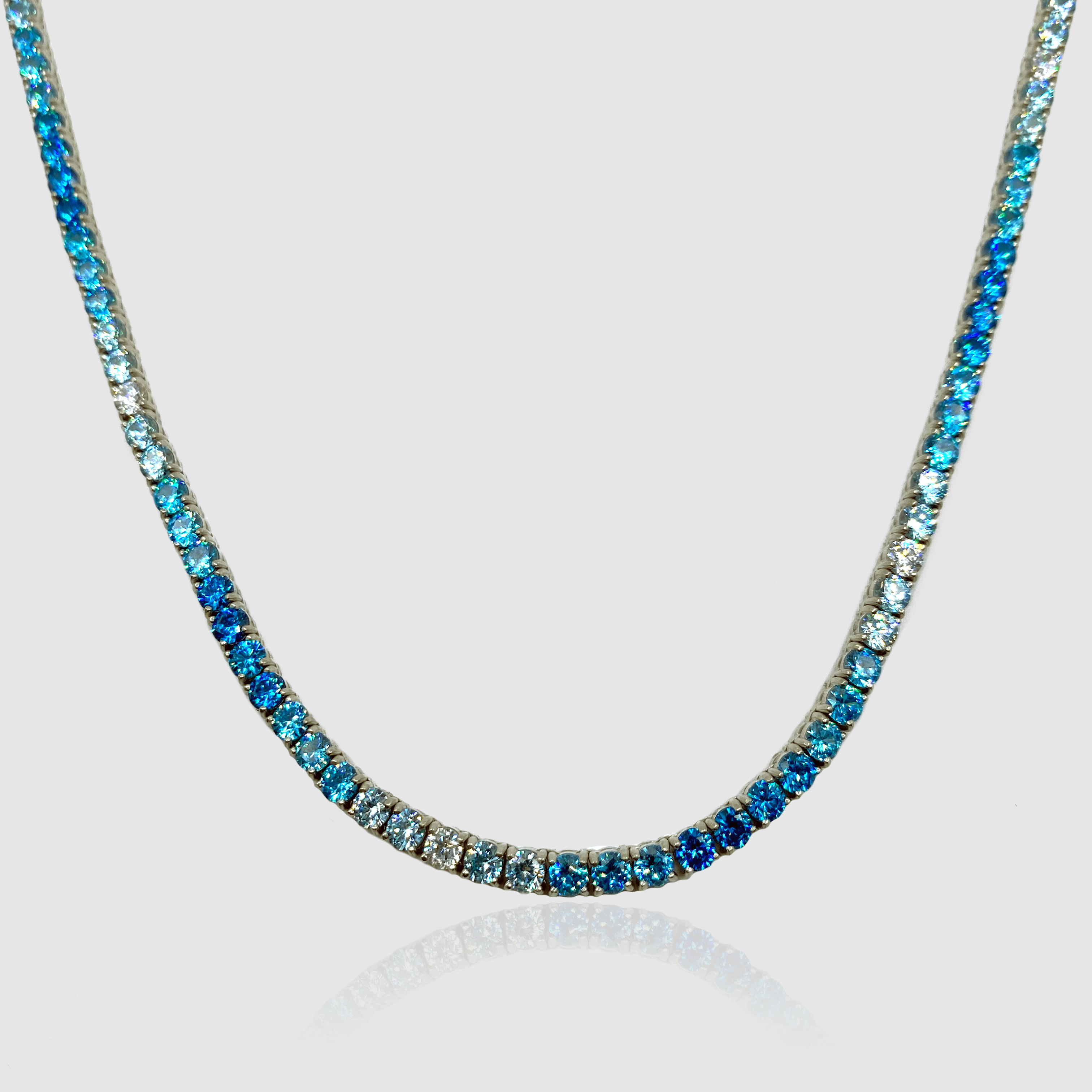 Blue Tennis Chain (Silver) 3mm-unboundedy