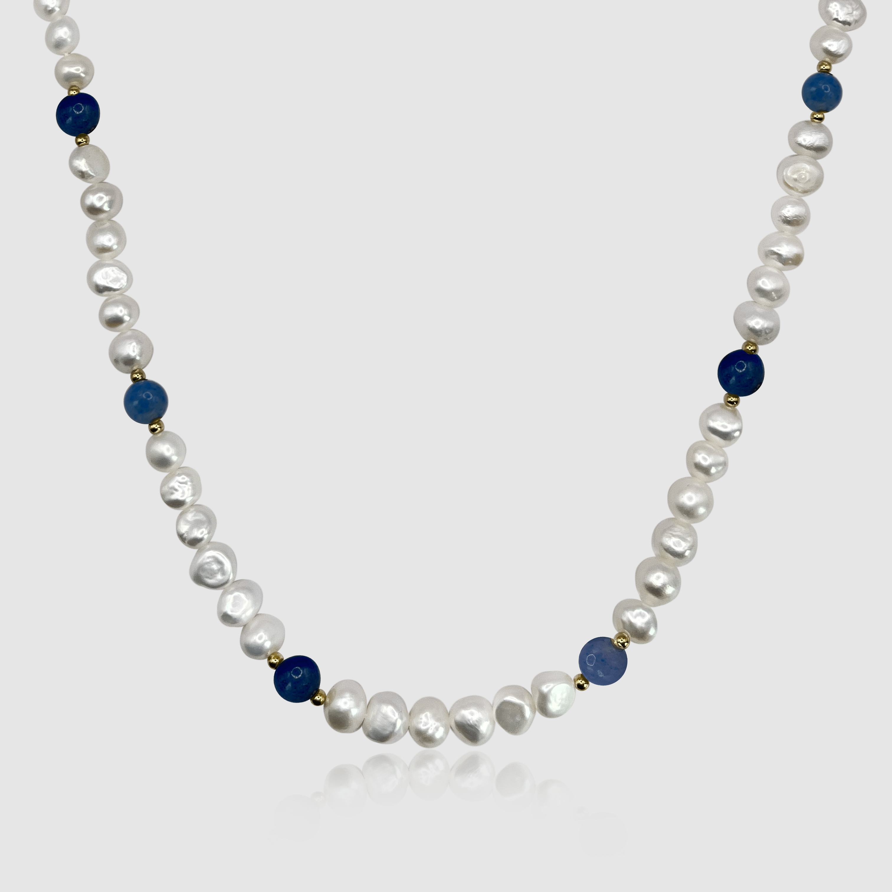 Cobalt Blue - Real Pearl Necklace-unboundedy