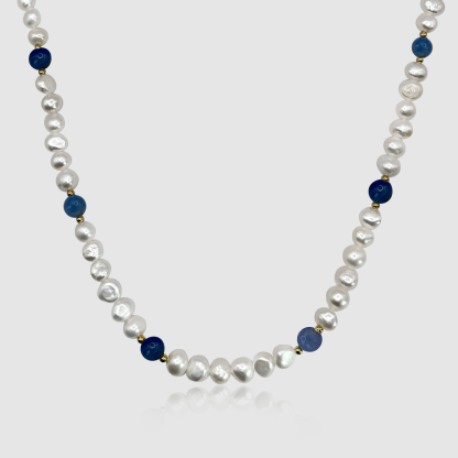 Cobalt Blue - Real Pearl Necklace-unboundedy