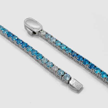 Blue Tennis Chain (Silver) 3mm-unboundedy