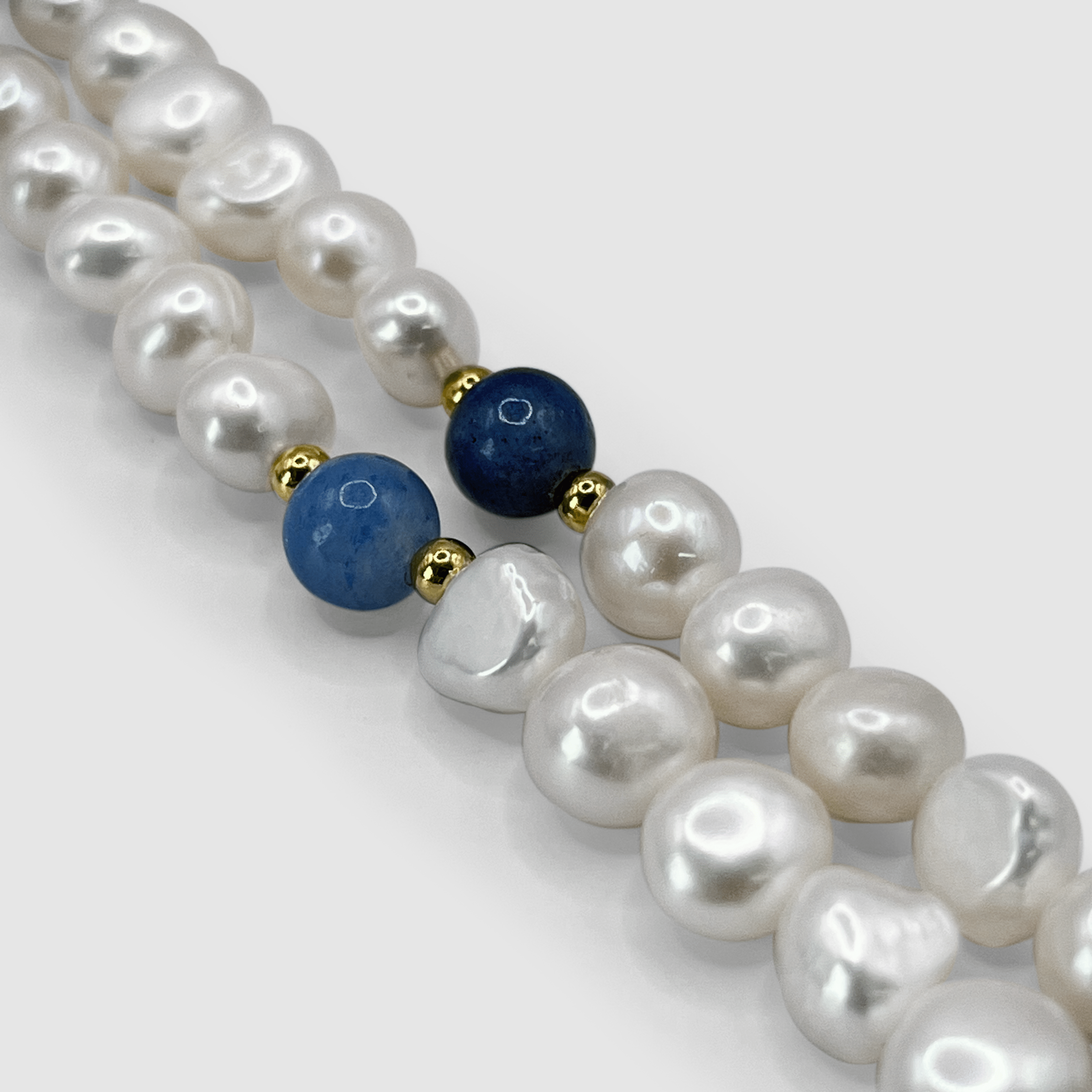 Cobalt Blue - Real Pearl Necklace-unboundedy