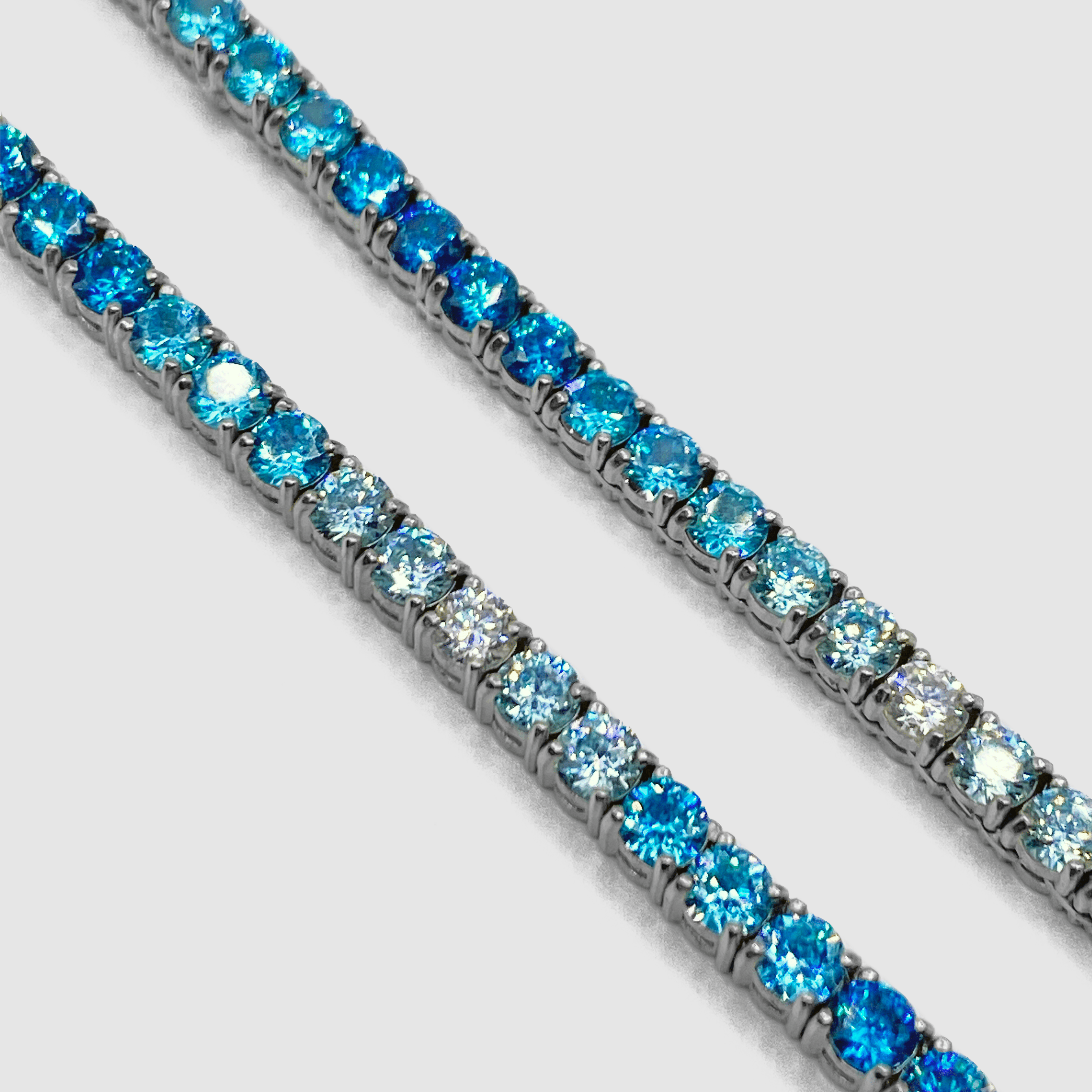 Blue Tennis Chain (Silver) 3mm-unboundedy