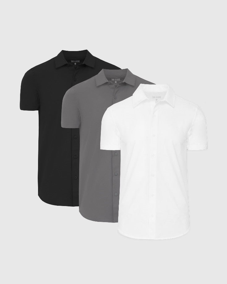 Staple Short Sleeve Commuter Shirt 3-Pack-VibeCloset