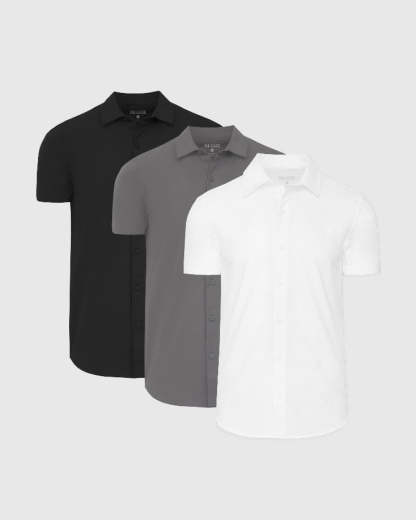 Staple Short Sleeve Commuter Shirt 3-Pack-VibeCloset