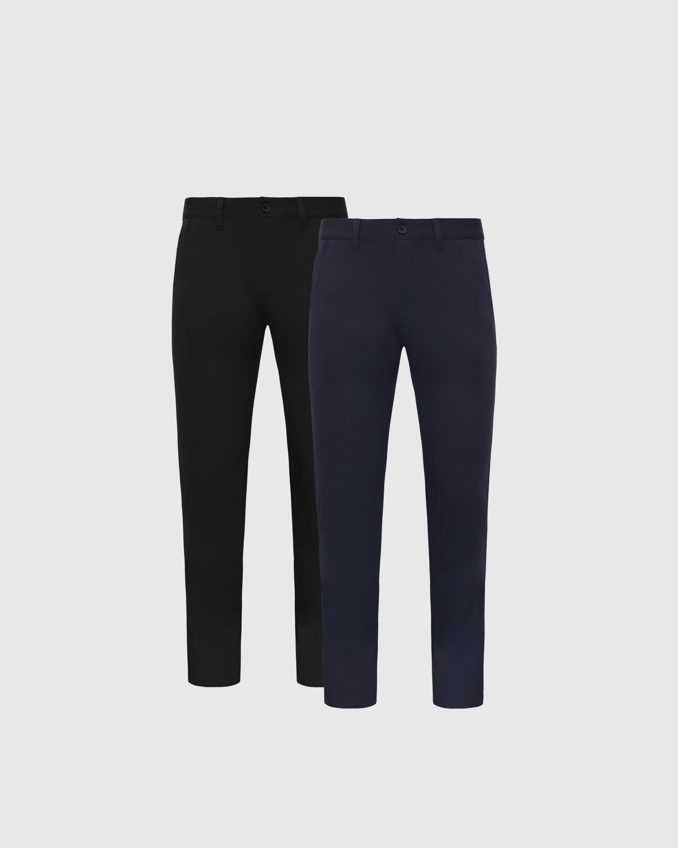 Black & Navy Slim Twill Chino Pant 2-Pack-VibeCloset