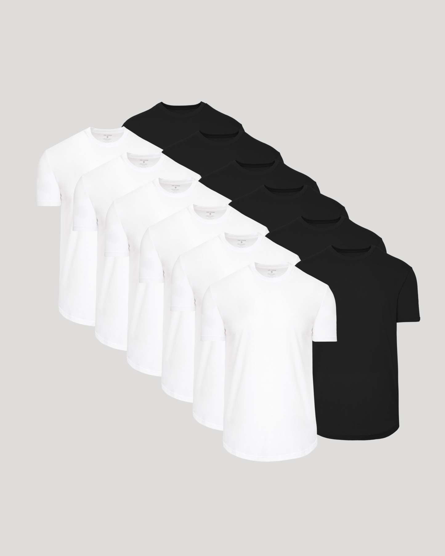 Black & White Short Sleeve Curved Hem Crew 12-Pack-VibeCloset
