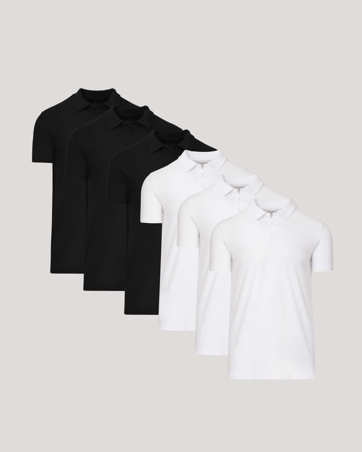 Black & White Tall Short Sleeve Polo 6-Pack-VibeCloset