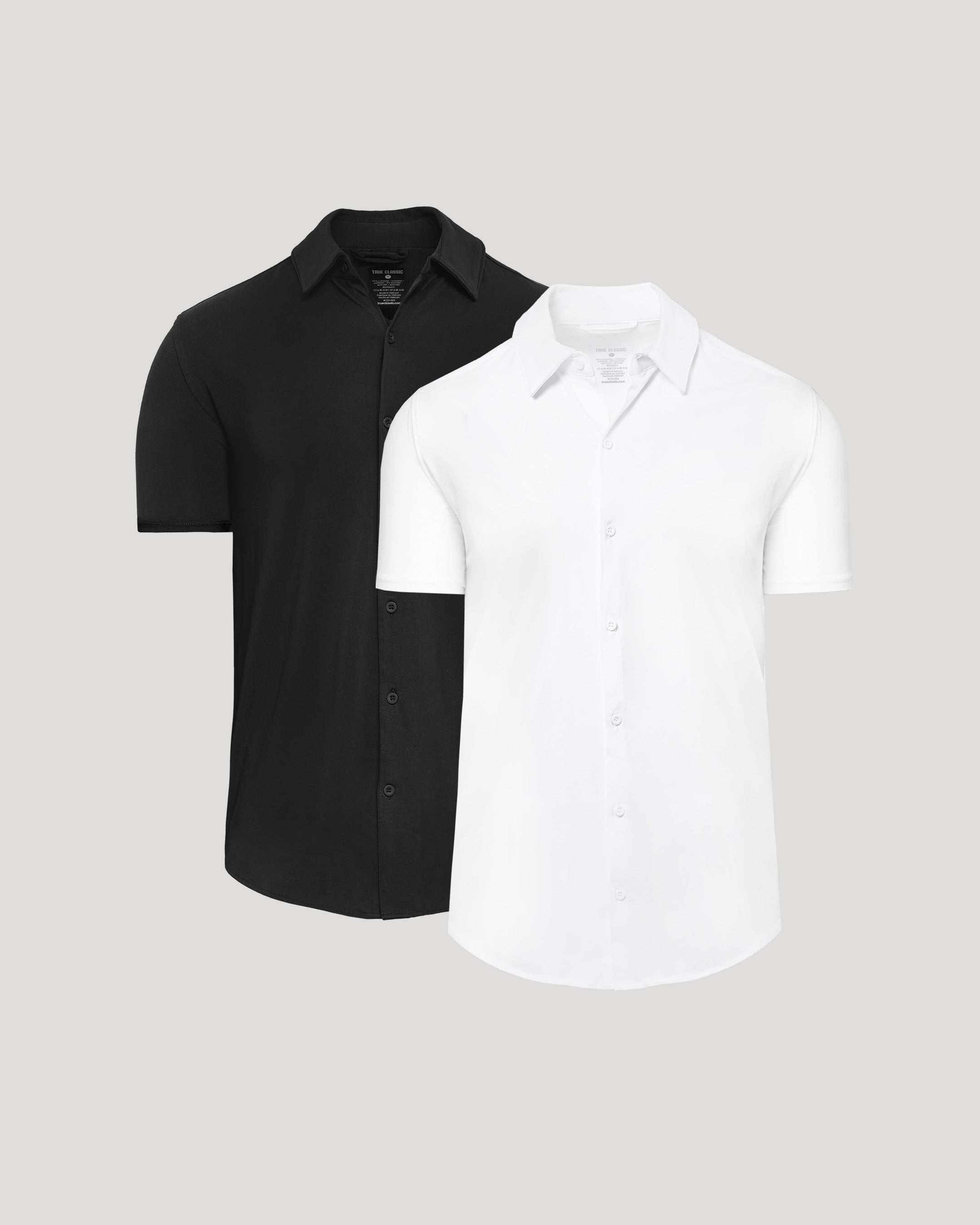 Black & White Short Sleeve Comfort Knit Shirt 2-Pack-VibeCloset