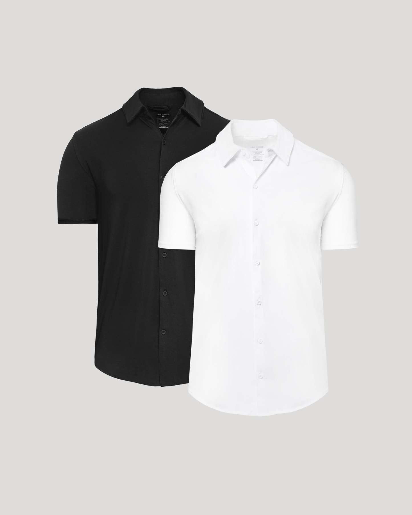 Black & White Short Sleeve Comfort Knit Shirt 2-Pack-VibeCloset