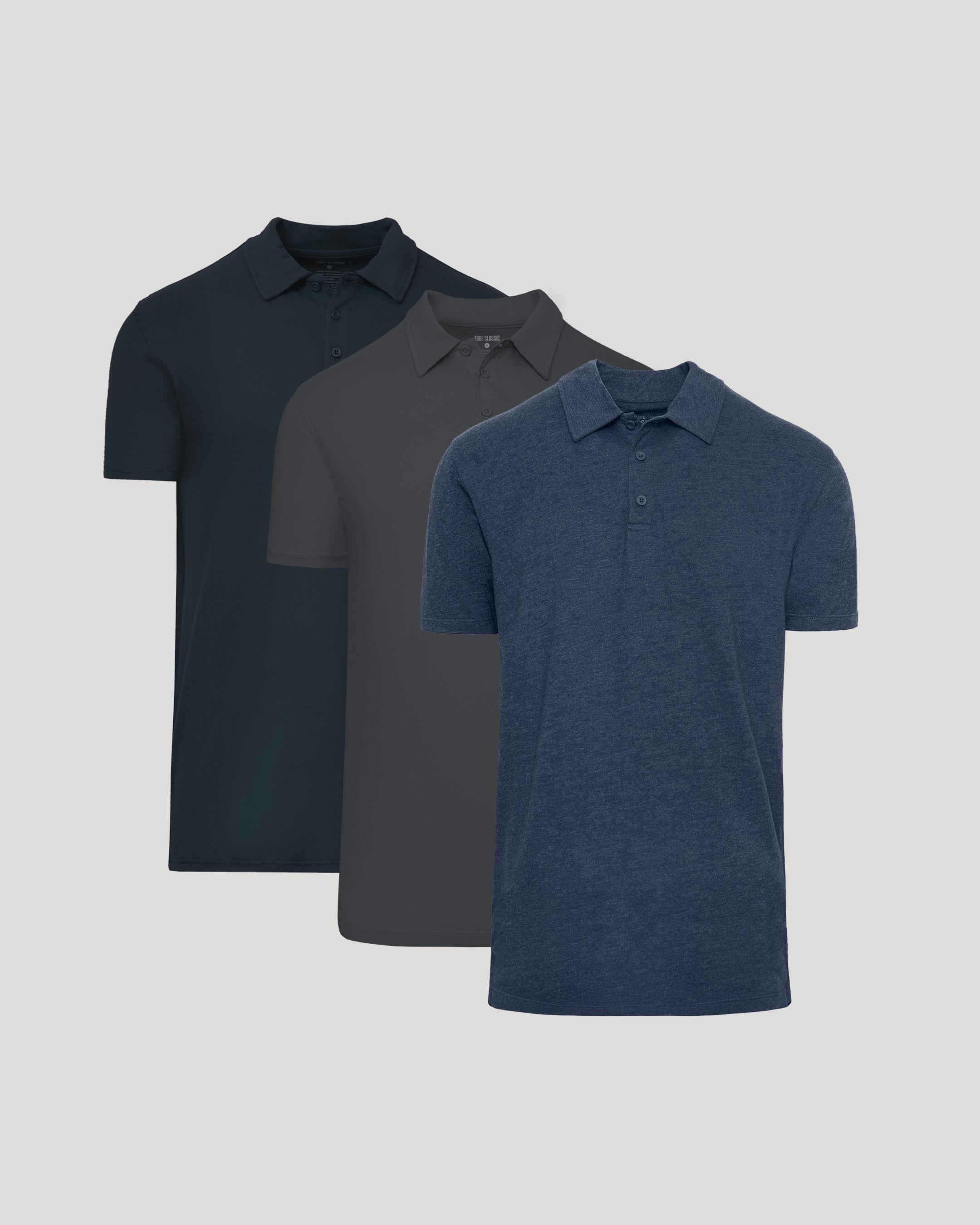 Carbon Navy Tall Short Sleeve Polo 3-Pack-VibeCloset