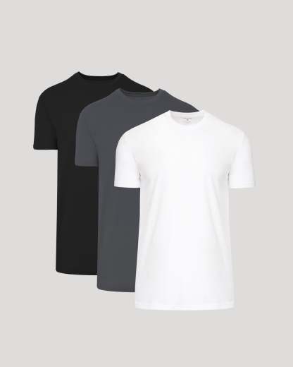 Classic Tall Straight Hem Crew Neck T-Shirt 3-Pack-VibeCloset