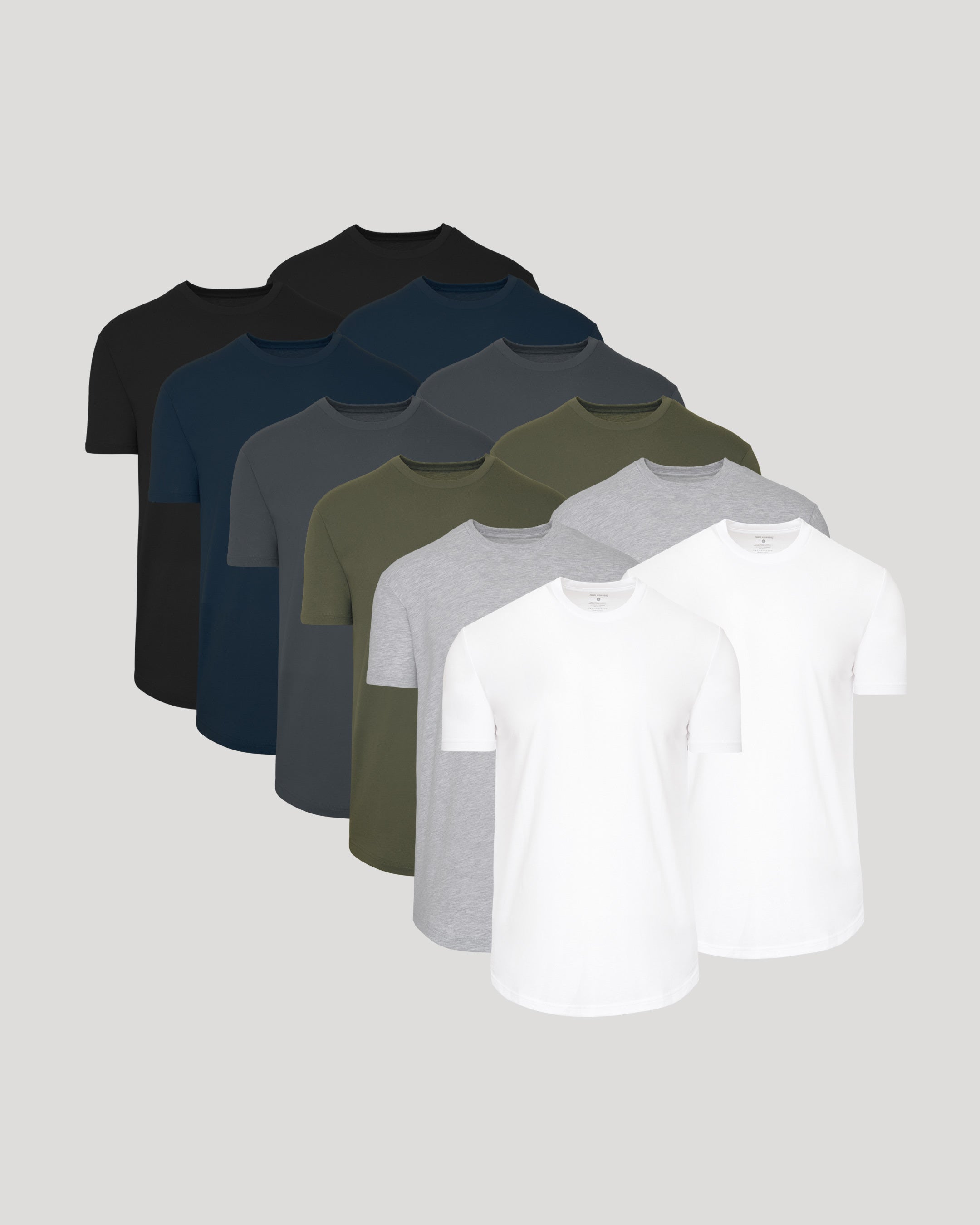 Classic Wardrobe Short Sleeve Curved Hem Crew 12-Pack-VibeCloset