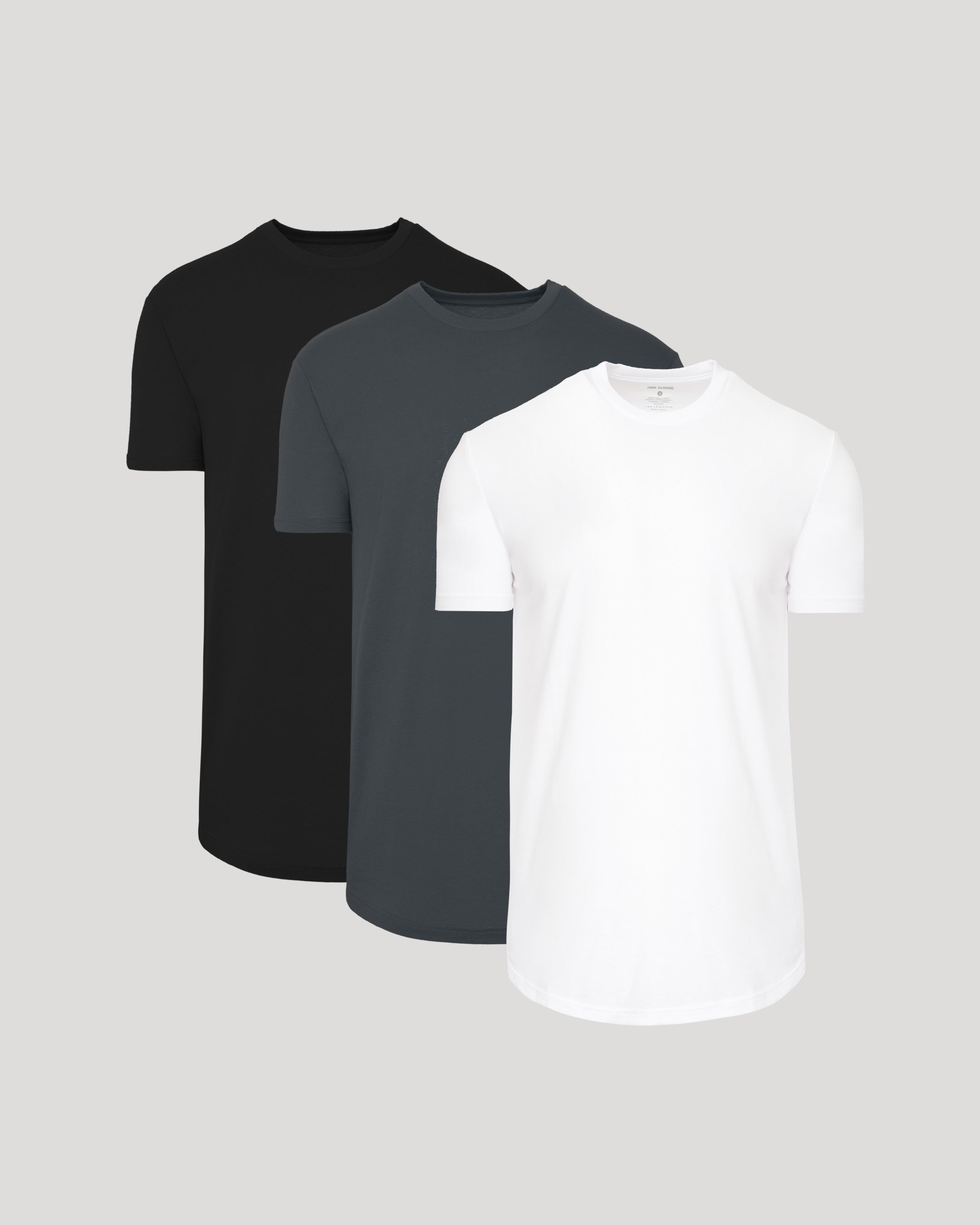 Classic Short Sleeve Tall Curved Hem Crew 3-Pack-VibeCloset