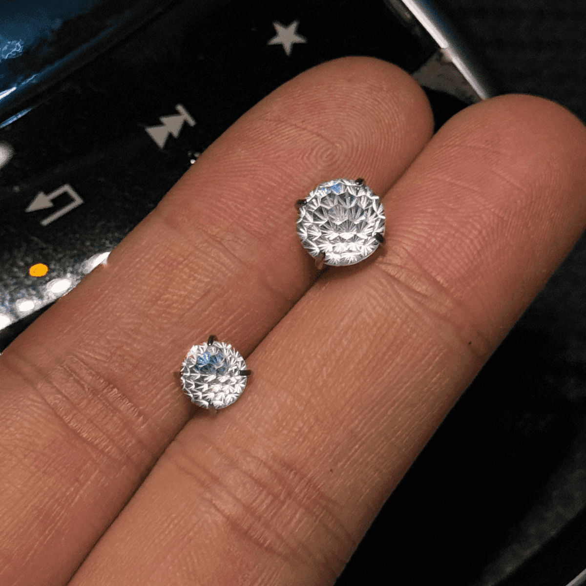 Titanium steel Zircon earrings Colorist Series 316L titanium steel ear studs are unisex