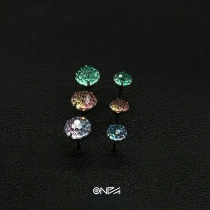 Titanium steel Zircon earrings Colorist Series 316L titanium steel ear studs are unisex