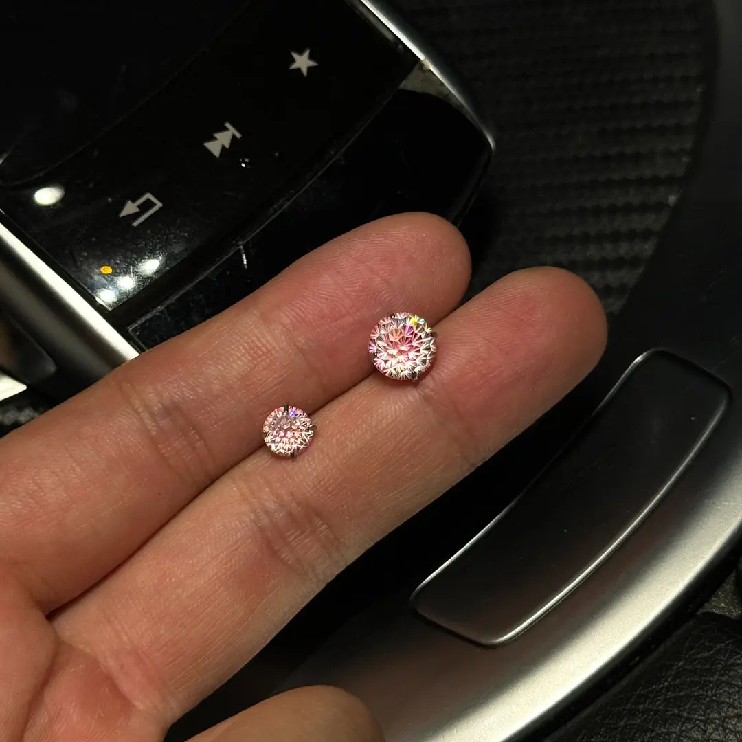 Titanium steel Zircon earrings Colorist Series 316L titanium steel ear studs are unisex