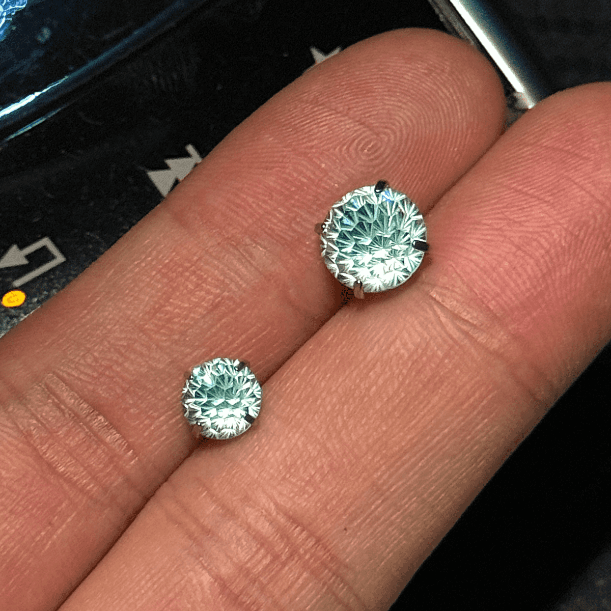 Titanium steel Zircon earrings Colorist Series 316L titanium steel ear studs are unisex