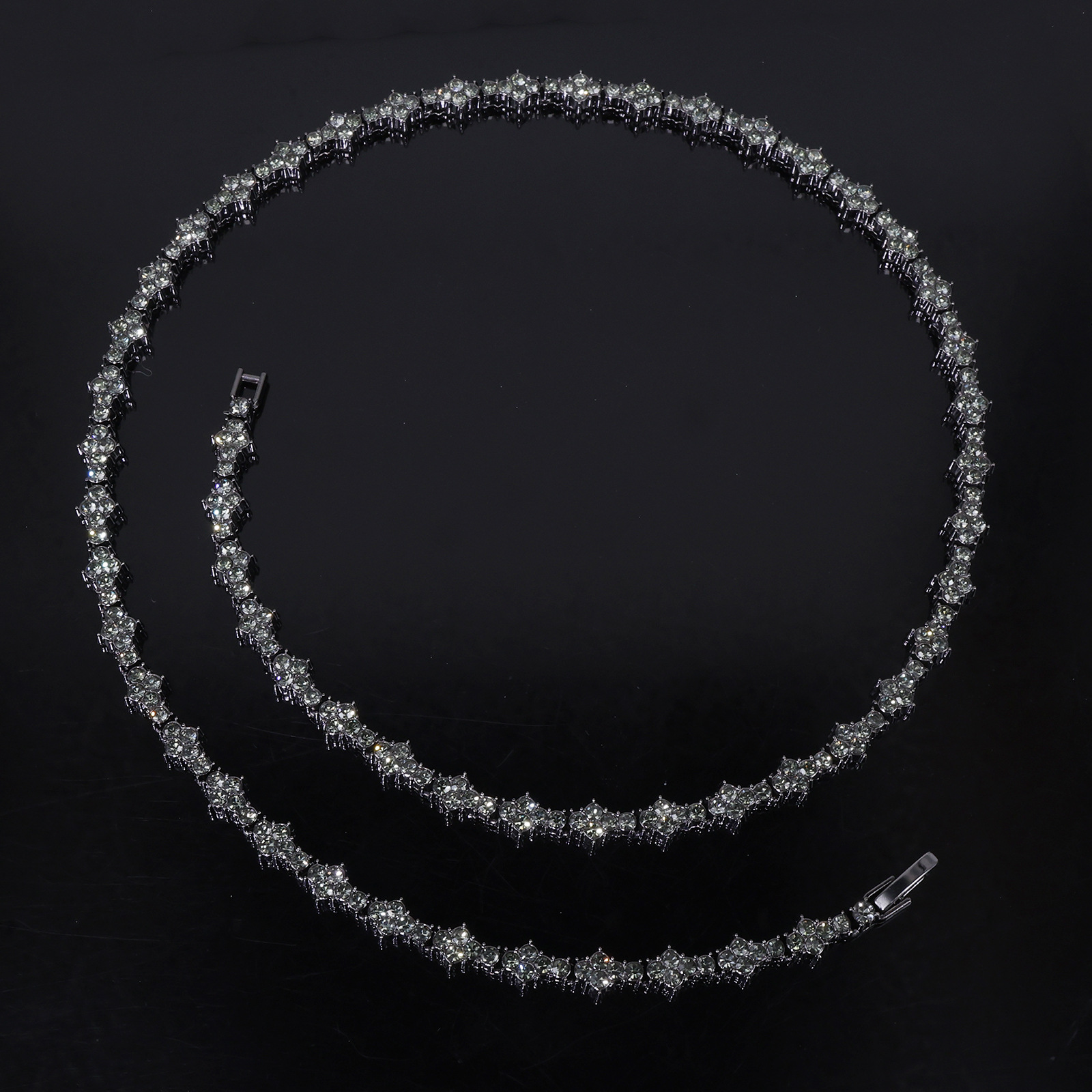 Alloy zircon necklace, thorny collarbone chain