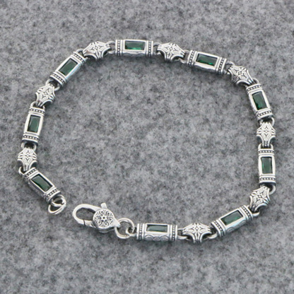 Mens silver bracelet; mens bracelet with stones; silver bracelet for men; bracelet with topazes; 925 sterling silver bracelet handmade