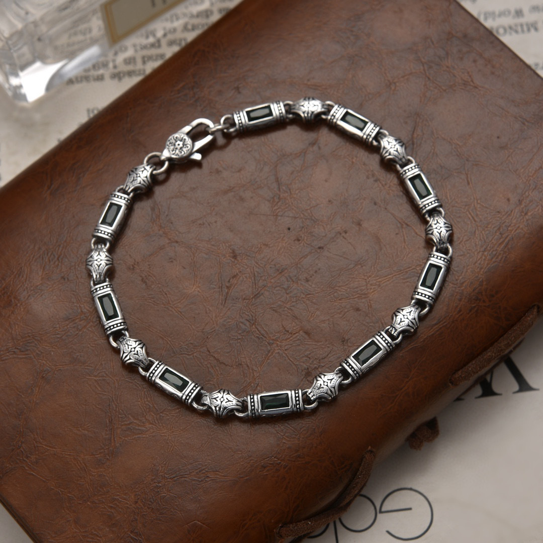 Mens silver bracelet; mens bracelet with stones; silver bracelet for men; bracelet with topazes; 925 sterling silver bracelet handmade