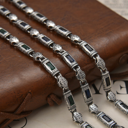 Mens silver bracelet; mens bracelet with stones; silver bracelet for men; bracelet with topazes; 925 sterling silver bracelet handmade