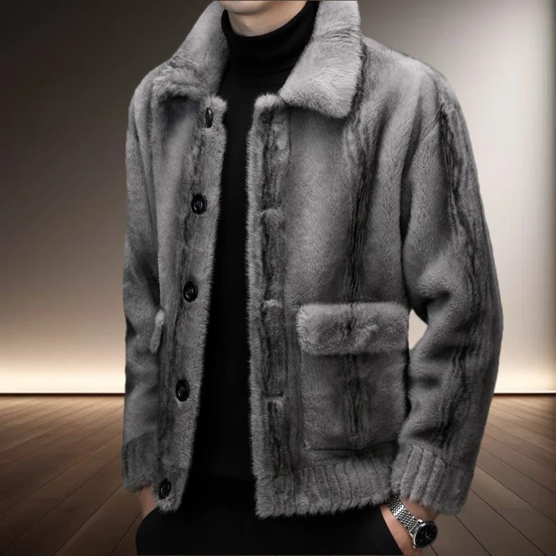 Reversible Leather Fleece Jacket-VibeCloset