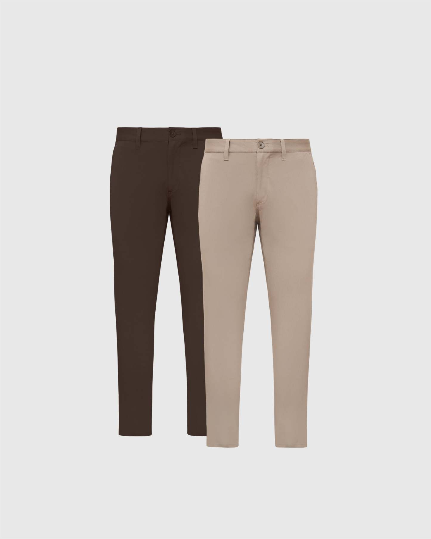 Khaki & Dark Oak Slim Twill Chino Pant 2-Pack-VibeCloset