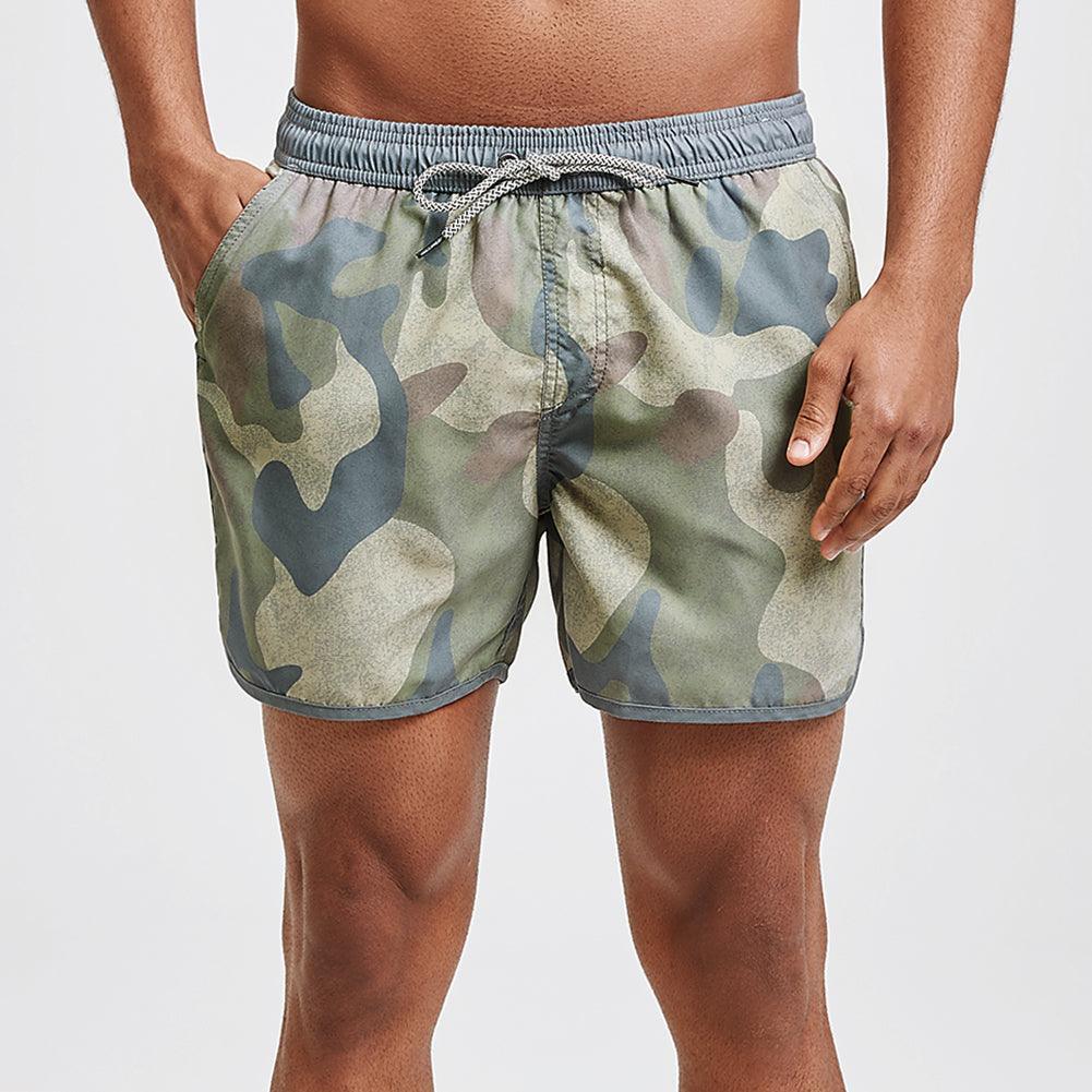 4.5 Inch Inseam Vintage Camo Swim Trunks-VibeCloset