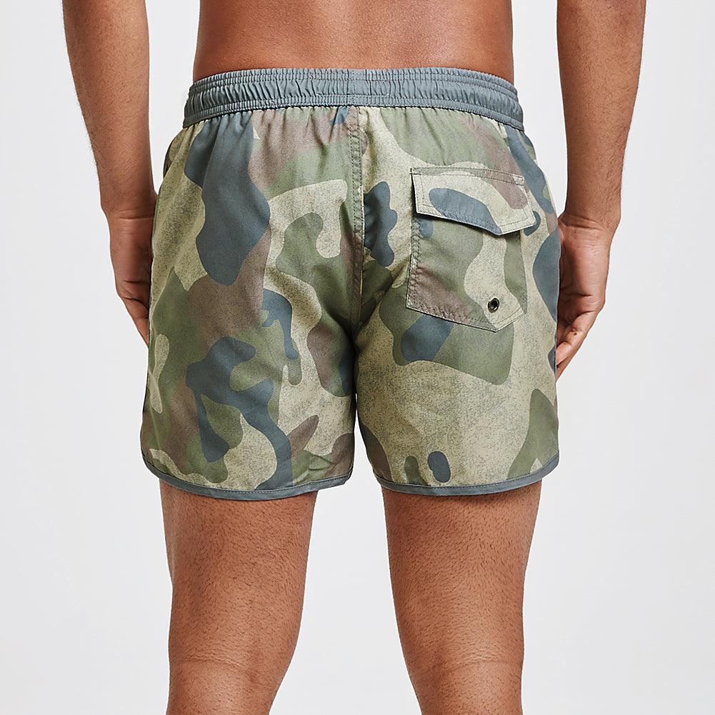 4.5 Inch Inseam Vintage Camo Swim Trunks-VibeCloset