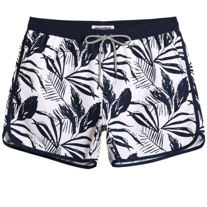 4.5 Inch Inseam Vintage Ink Painting Swim Trunks-VibeCloset
