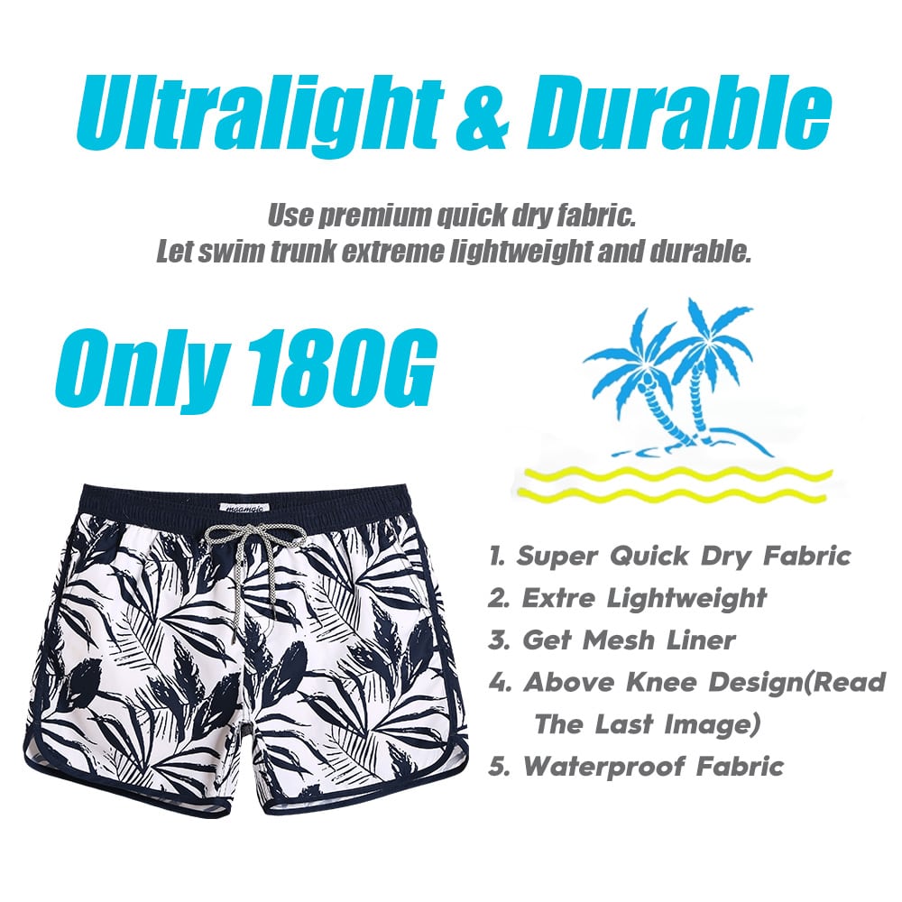 4.5 Inch Inseam Vintage Ink Painting Swim Trunks-VibeCloset