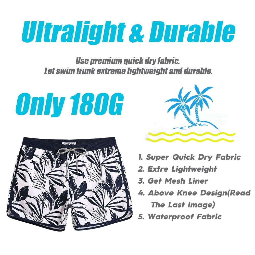 4.5 Inch Inseam Vintage Ink Painting Swim Trunks-VibeCloset