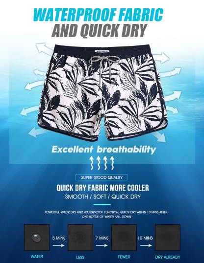 4.5 Inch Inseam Vintage Ink Painting Swim Trunks-VibeCloset