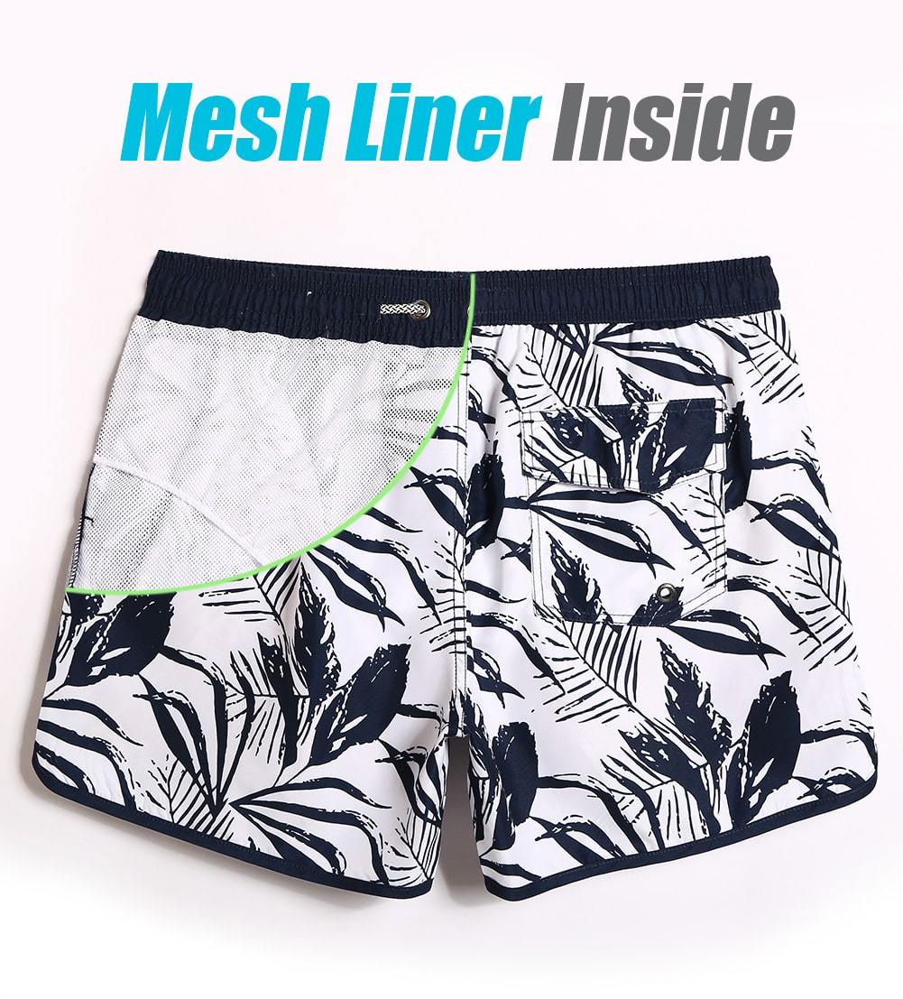 4.5 Inch Inseam Vintage Ink Painting Swim Trunks-VibeCloset