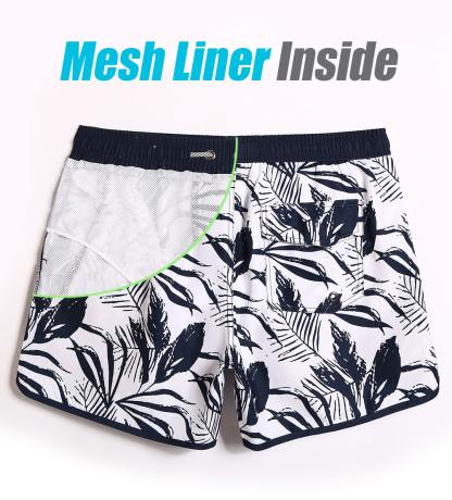 4.5 Inch Inseam Vintage Ink Painting Swim Trunks-VibeCloset