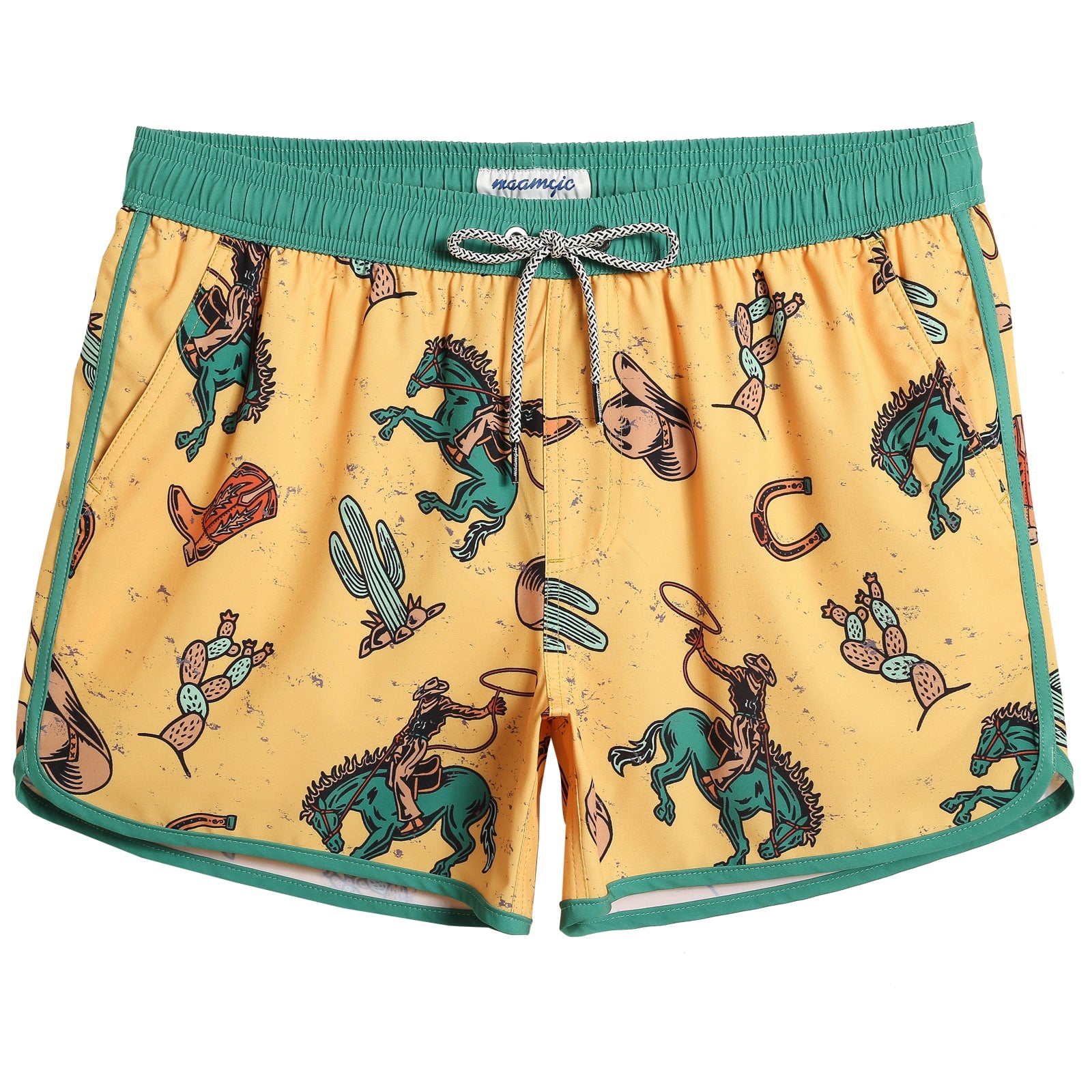 4.5 Inch Inseam Vintage Stretch Desert Cowboy Swim Trunks-unboundedy