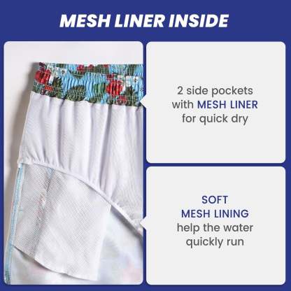 5.5 Inch Inseam Blue Bouquet Swim Trunks-VibeCloset