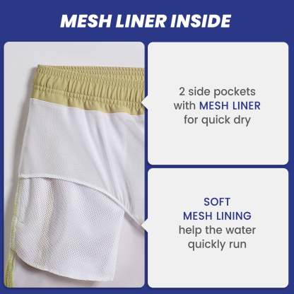 5.5 Inch Inseam Stretch Solid Yellow Swim Trunks-VibeCloset