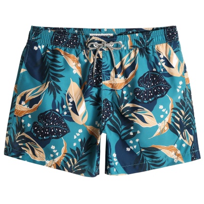 5.5 Inch Inseam Tropical Forest Swim Trunks-VibeCloset