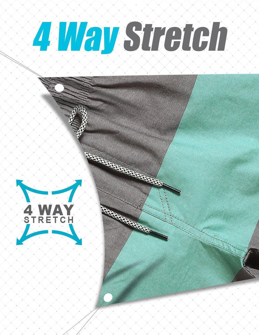 7 Inch Inseam Stretch Gary&Green Stripe Swim Trunks-VibeCloset