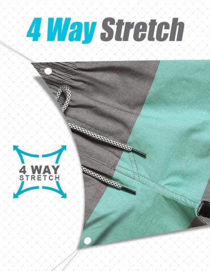 7 Inch Inseam Stretch Gary&Green Stripe Swim Trunks-VibeCloset