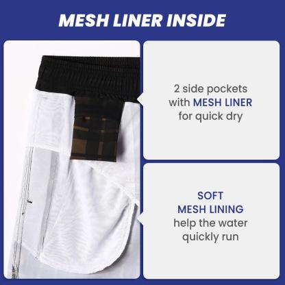 7 Inch Inseam Stretch Plaid Yellow Swim Trunks-VibeCloset