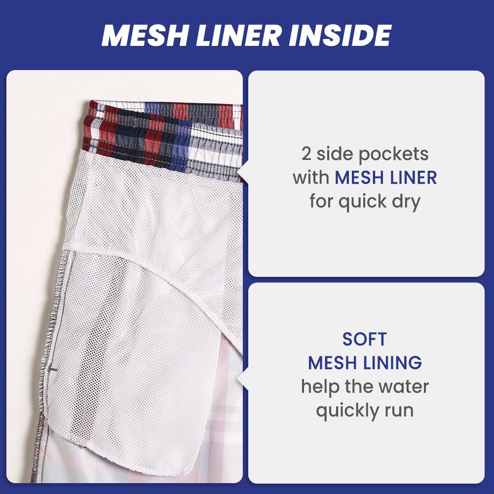 7 Inch Inseam Tarran Design Swim Trunks-VibeCloset