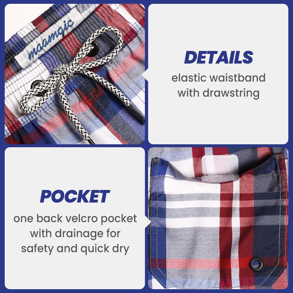 7 Inch Inseam Tarran Design Swim Trunks-VibeCloset