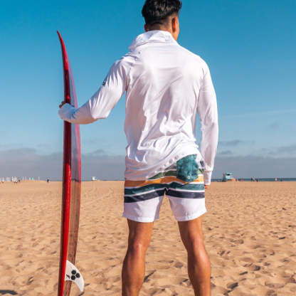 7 Inch Inseam Fresh Striped Swim Trunks-unboundedy